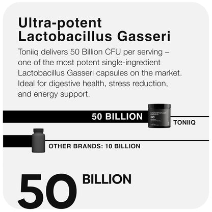 Lactobacillus Gasseri - Ultra High Strength 50 Billion CFU - Delayed Release Capsules - Made with Prebiotic Inulin Fiber - Supports Digestive Health & Gut Flora - Third-Party Lab Tested - 60 Capsules - Maple Wellness Supplements