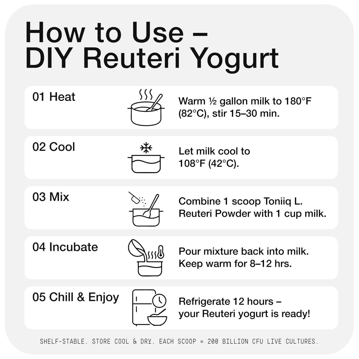 Lactobacillus Reuteri Powder – Ultra High Strength 200 Billion CFU Probiotic L Reuteri Supplement and Yogurt Starter – Third Party Tested Pure Single-Strain– Shelf-Stable – 20g - Maple Wellness Supplements