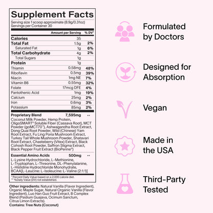 Ladywell Daily Hormone Balance Powder | Natural Cycle Support for Women | Supports Mood, Bloating, Cramps, Skin Health & Cravings with Chasteberry, B Vitamins, Ashwagandha, Saffron + | 30 Servings - Maple Wellness Supplements