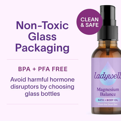 Ladywell Topical Magnesium Oil Spray | Mood, Cycle & Stress Support | PMS, PCOS, Fertility, Menopause, Hormone Balance, Cramps | Pure Magnesium Chloride, Science-Backed | Rapid Skin Absorption - Maple Wellness Supplements