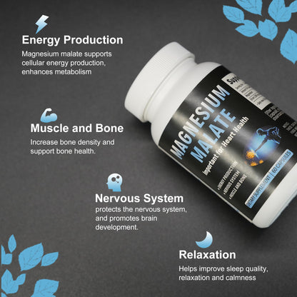 Laicuherb Magnesium Capsules for Bone and Muscle Health, 500 mg Magnesium Supplement, 60 Count, Vegetarian Capsules - Maple Wellness Supplements