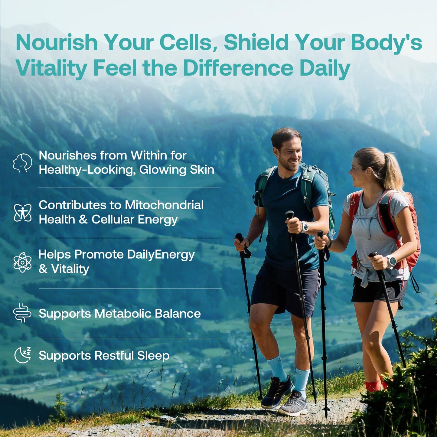 LAIFE L-Ergothioneine PLUS Supplement, Cellular Antioxidant Supplement for Energy, Skin, Vitality & Whole-Body Wellness with L-Ergothioneine, NR, Quercetin, Curcumin & Magnesium Glycinate, 60 Capsules - Maple Wellness Supplements