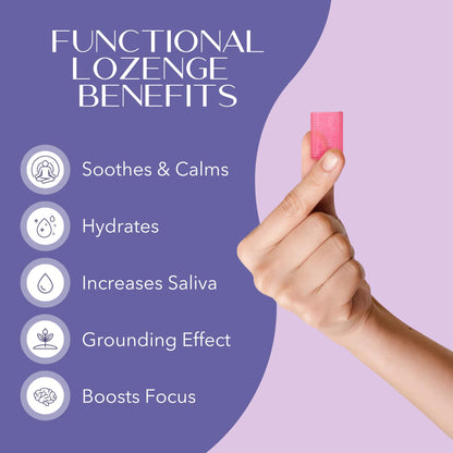 Laki Naturals Lavender Chamomile Calm Mood Functional Herbal Lozenges (14ct) Throat & Calming Hard Candies with Magnesium, Ashwagandha, California Poppy & Valerian. Vegan, Sugar Free, Gluten Free - Maple Wellness Supplements
