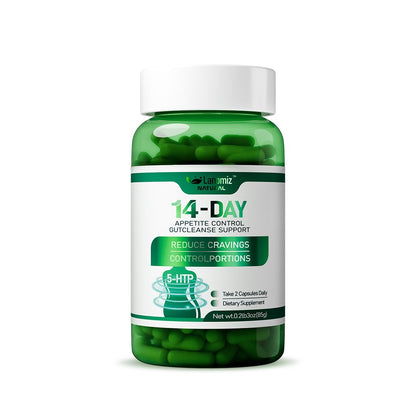 Lanomiz 14DAY Appetite & Craving Control Gut Health Complex Featuring Delayed-Release Probiotics & White Kidney Bean Extract 5-HTP - Maple Wellness Supplements