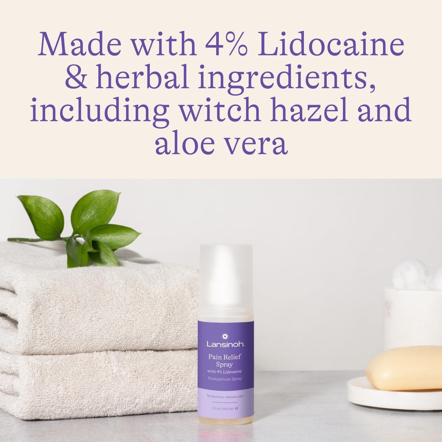 Lansinoh 4% Lidocaine Perineal Spray, Pain Relief for Postpartum Care, 3.5 Ounces - Maple Wellness Supplements