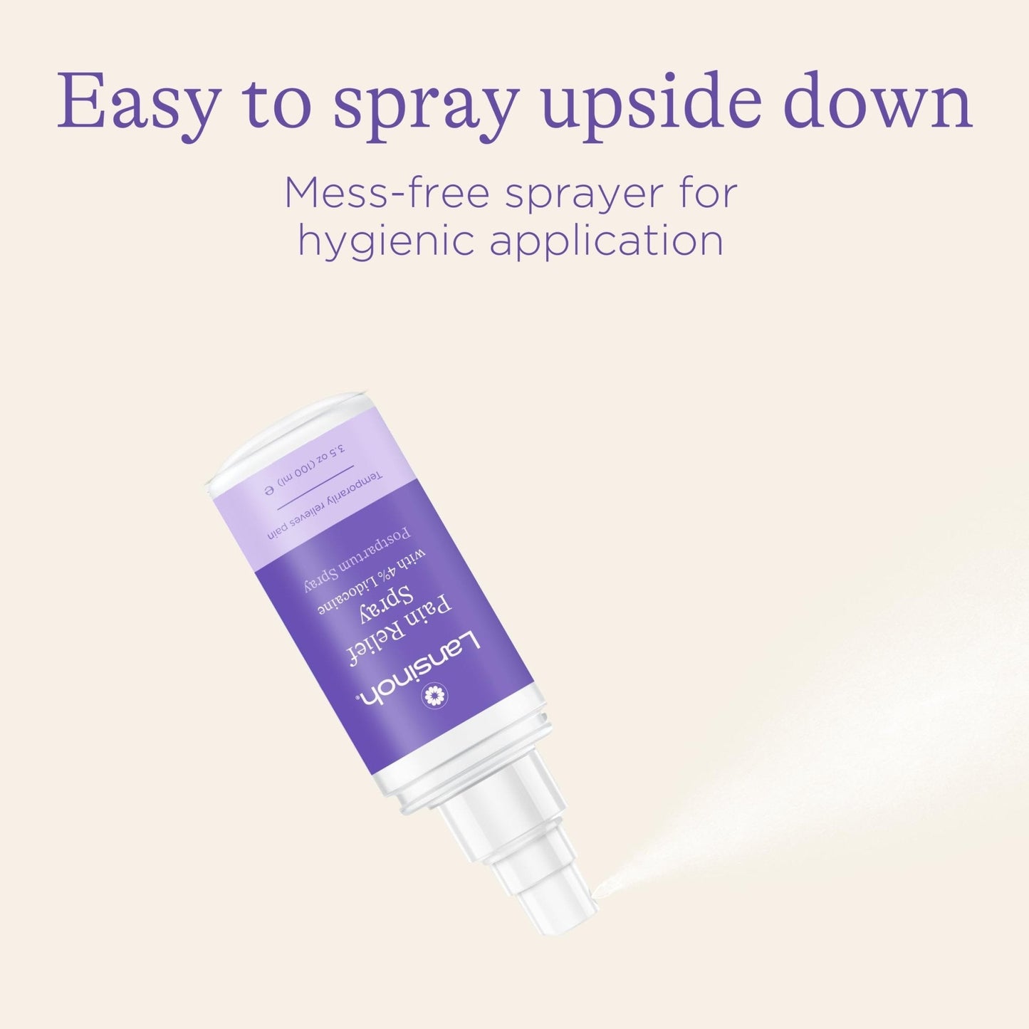 Lansinoh 4% Lidocaine Perineal Spray, Pain Relief for Postpartum Care, 3.5 Ounces - Maple Wellness Supplements