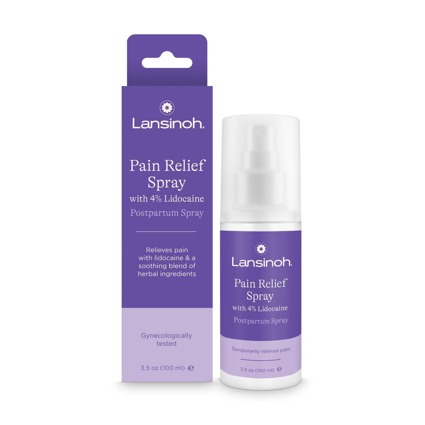Lansinoh 4% Lidocaine Perineal Spray, Pain Relief for Postpartum Care, 3.5 Ounces - Maple Wellness Supplements