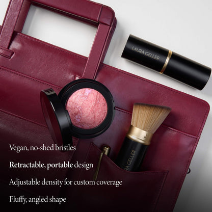 LAURA GELLER NEW YORK Cosmetic Professional Makeup Brushes - Cruelty-Free 02 Retractable Angled Kabuki Brush - Maple Wellness Supplements