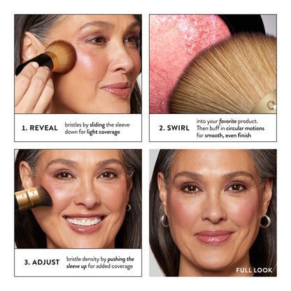 LAURA GELLER NEW YORK Cosmetic Professional Makeup Brushes - Cruelty-Free 02 Retractable Angled Kabuki Brush - Maple Wellness Supplements