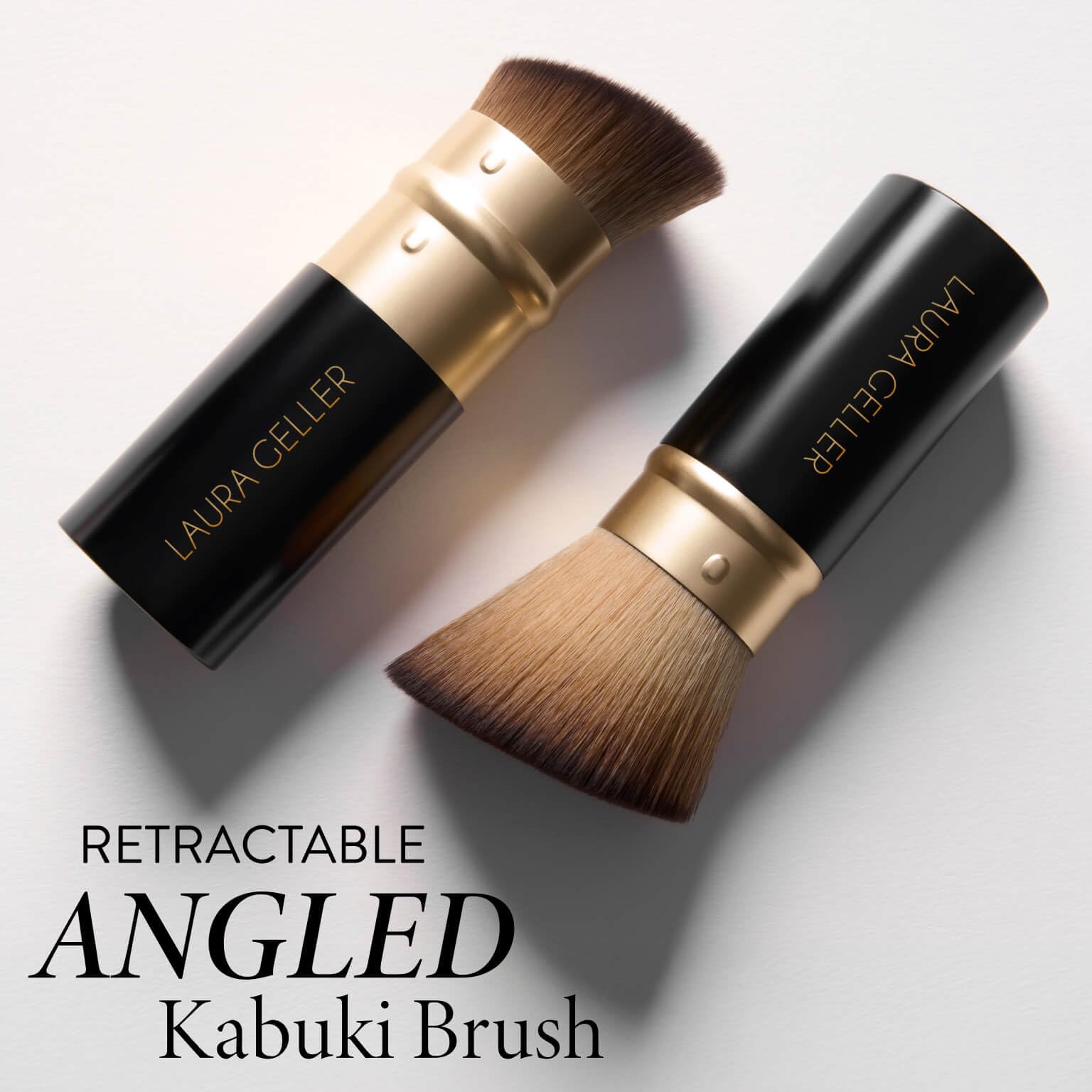 LAURA GELLER NEW YORK Cosmetic Professional Makeup Brushes - Cruelty-Free 02 Retractable Angled Kabuki Brush - Maple Wellness Supplements