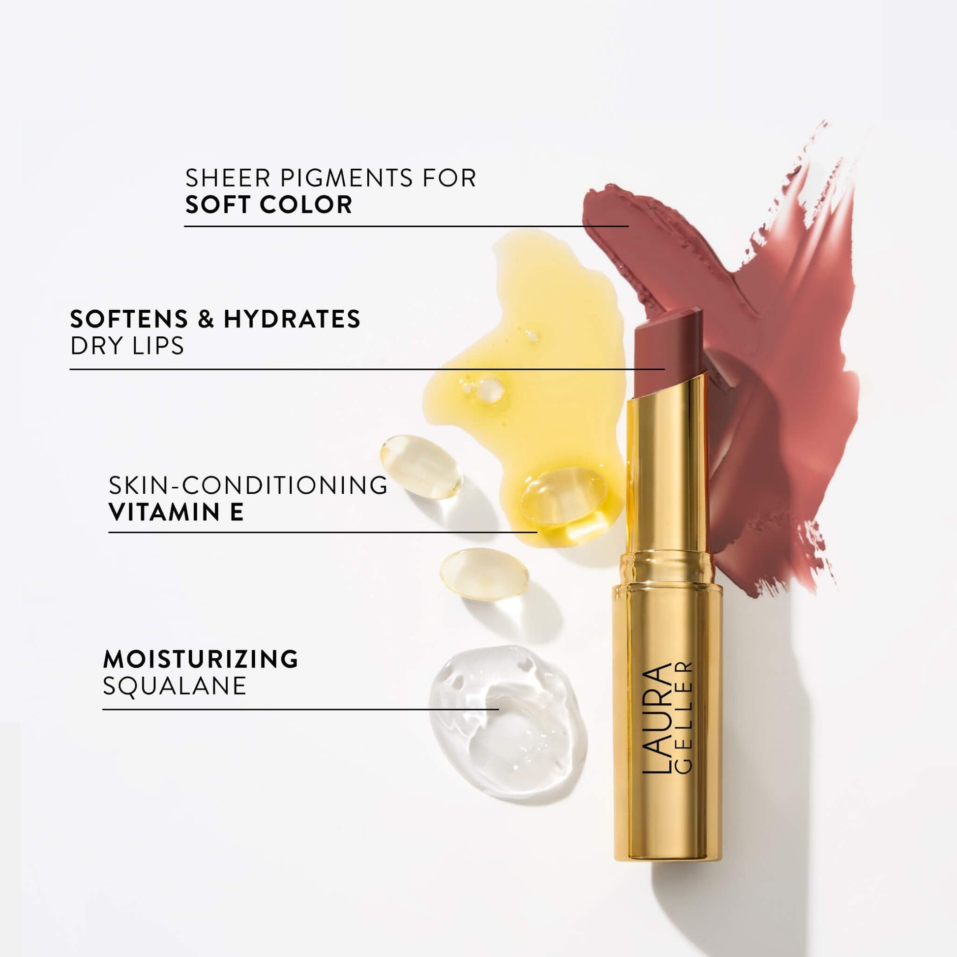 LAURA GELLER NEW YORK Jelly Balm Moisturizing Tinted Lip Balm - Sheerly Amazing - Hydrating Vitamin E - Semi-Shine Finish - Maple Wellness Supplements