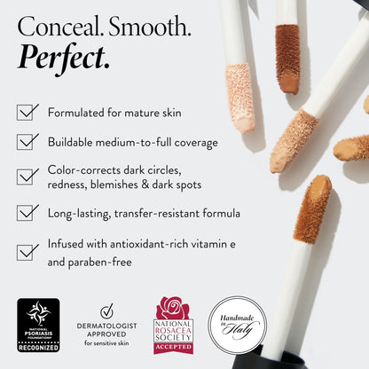 LAURA GELLER NEW YORK The Ideal Fix Concealer - Light - Buildable Medium to Full Coverage Liquid Concealer - Covers Under Eye Dark Circles & Blemishes - Long-Lasting - Maple Wellness Supplements