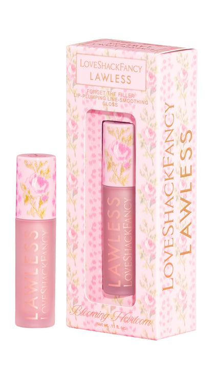 Lawless Women's x LoveShackFancy Forget The Filler Lip Plumping Gloss, Blooming Heirloom, Pink, 0.11 Ounce - Maple Wellness Supplements