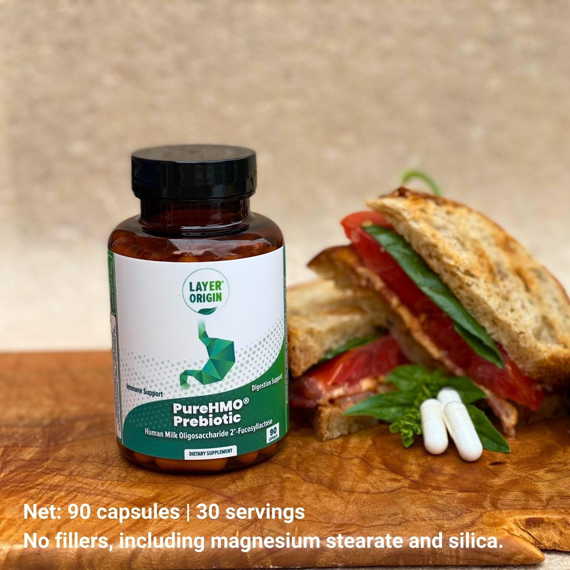 Layer Origin PureHMO Human Milk Oligosaccharide (HMO 2'-FL) Prebiotic Fiber - Feed 180 Billion Probiotics/Serving, 30-Day Supply - Maple Wellness Supplements