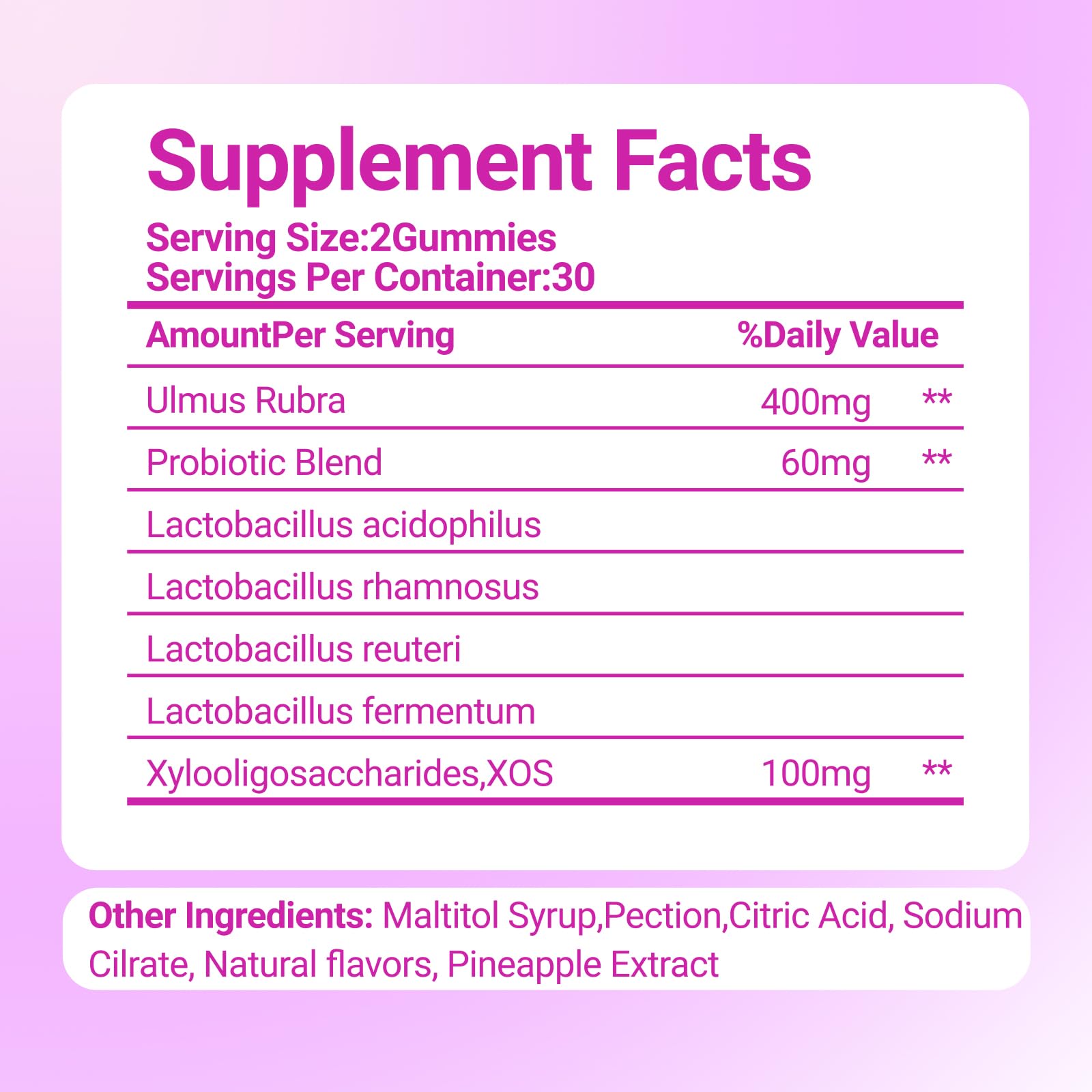 Le Tian Xian Her Juicy Feminine Probiotics Gummies for Women with Slippery Elm, Prebiotics & Lactobacillus - for pH Balance & Digestive Health, Tropical Pineapple Flavor, 60 Count - Maple Wellness Supplements