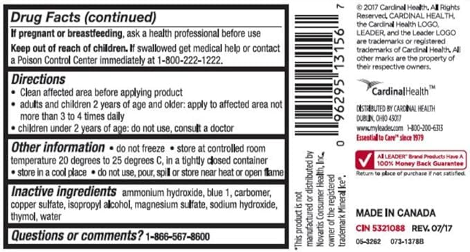 Leader Mineral Ice Blue Gel, Menthol 2%, Pain Relief Gel, Topical Analgesic, for Muscle Pain, Backache, Arthritis & Sport Injuries, for Adults and Kids 2+, Compare to Mineral Ice, 8 oz - Maple Wellness Supplements