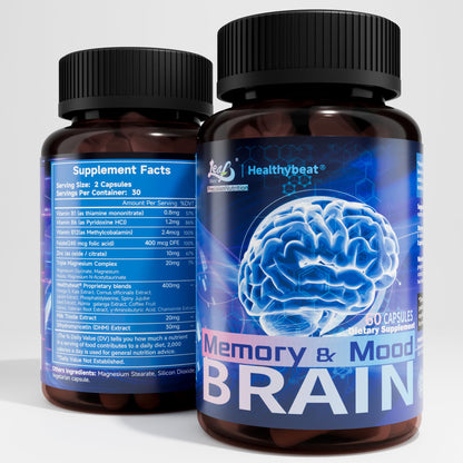 LeafStory Nootropic Brain Supplements for Memory and Focus, Cognitive Function for Mental Health & Clarity, Vitamin B6 B12, Folate & Dihydromyricetin, 60 Capsules - Maple Wellness Supplements