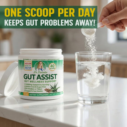 Leaky Gut Support Powder | L-Glutamine Gut Lining Digestive Drink Mix | Gluten-Free Doctor Crafted Botanical Formula | Gut Assist by Dr. Danielle - Maple Wellness Supplements