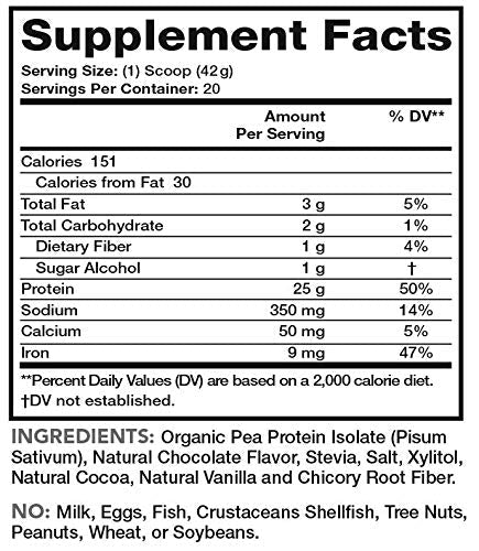 Lean & Pure Plant Protein, 25g of Protein, Non GMO, Vegan, Gluten Free. Low Carb, 842g - Maple Wellness Supplements