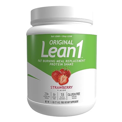 Lean1 Strawberry, 15 Serving tub, Fat Burning Meal Replacement by Nutrition53 - Maple Wellness Supplements