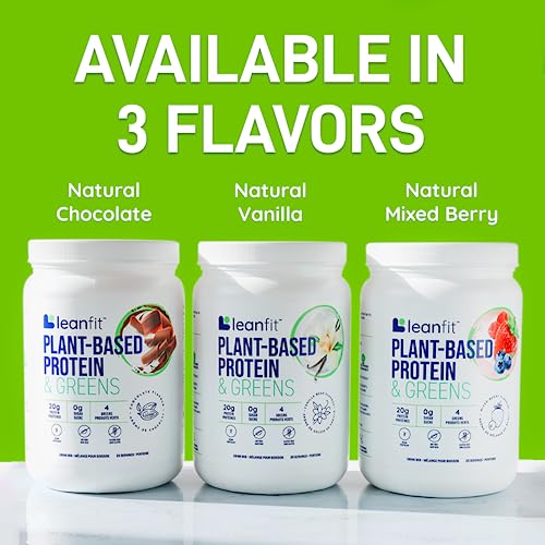 LeanFit Plant-Based Protein & Greens Natural Vanilla – 20g Plant Protein + 4 Leafy Greens - Maple Wellness Supplements