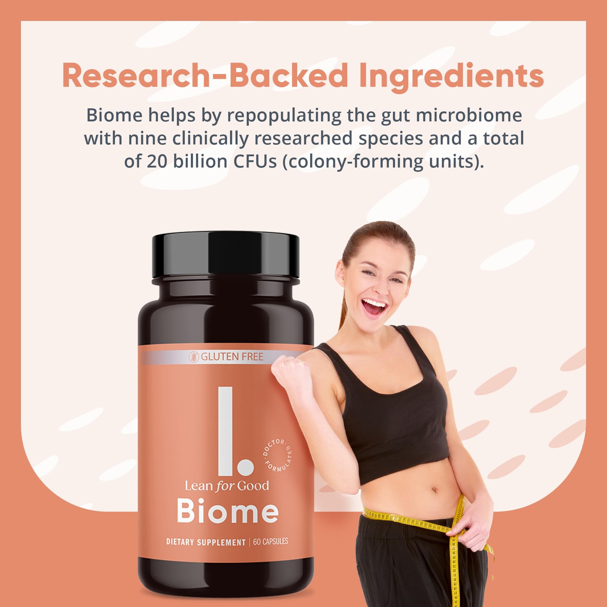 LEANFORGOOD Biome, 9-Strain Probiotic Formula, Supports a Balanced Gut Microbiome, Powerful Gut Probiotics - Maple Wellness Supplements