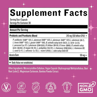 Legendairy Milk Hot Girl Ish™ - Daily Probiotics for Women with 50 Billion CFU - Women's Probiotic Supplement with 20 Probiotic Strains, Prebiotics & Postbiotic for Digestive, Gut & Immune Health - Maple Wellness Supplements