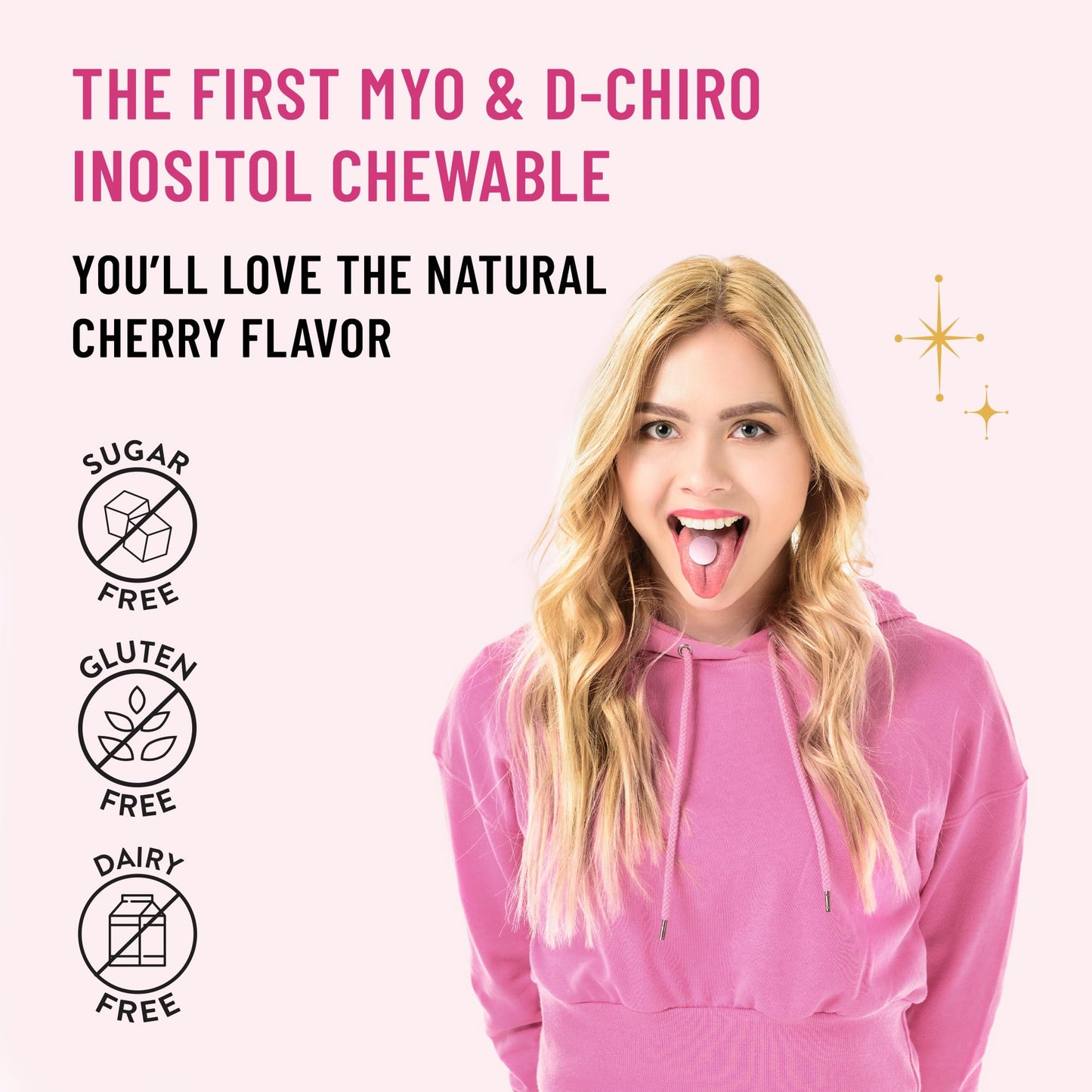 Legendairy Milk Myo-Inositol & D-Chiro Inositol Supplement for Women, 40:1 Ratio, PCOS & Fertility Support, Hormone Balance, Sugar Free Vegan Chewable Tablets, Cherry Flavor, 30 Day Supply - Maple Wellness Supplements