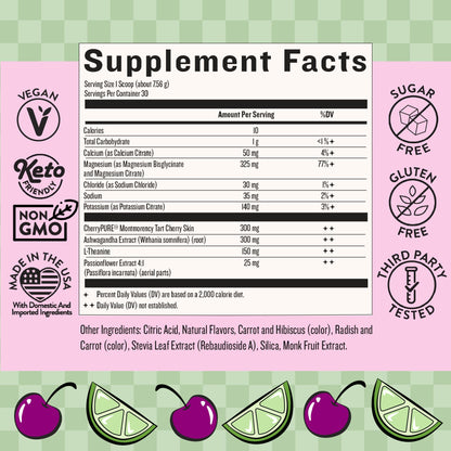 Legendairy Milk She’s Sleepy™ – Cherry Limeade – Nightly Sleep Aid, Sugar Free Drink Mix with Magnesium Glycinate & Ashwagandha - Maple Wellness Supplements