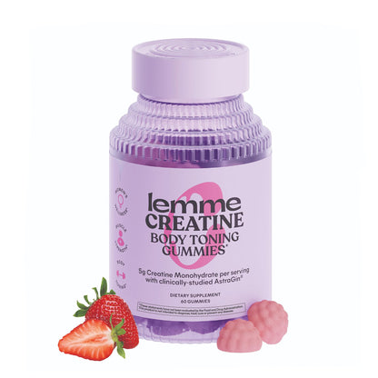 Lemme Creatine Monohydrate Gummies for Women and Men, 5g Dose to Support Lean Muscle, Strength, Recovery, Cognitive Health, w/Ginseng for Absorption - Maple Wellness Supplements