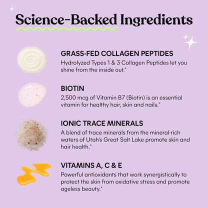 Lemme Glow Collagen Gummies for Thick Hair, Strong Nails & Healthy Skin with Multi-Collagen Peptides, Biotin, Trace Minerals, Zinc, Vitamins A, C & E - Maple Wellness Supplements
