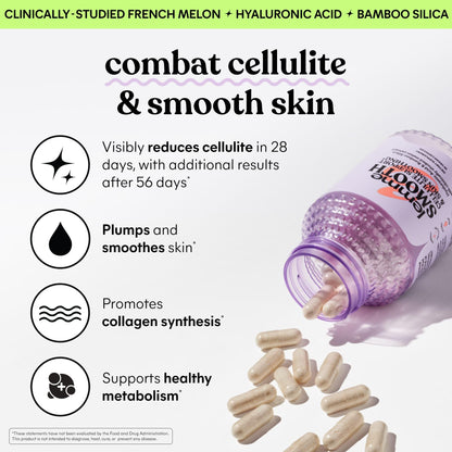 Lemme Glow Collagen Hair Gummies for Strong, Thick Hair & Reduced Shedding Smooth Anti Cellulite Capsules for Women, Smooth Legs & Thighs, Reduce Cellulite & Crepey Skin Bundle - Maple Wellness Supplements