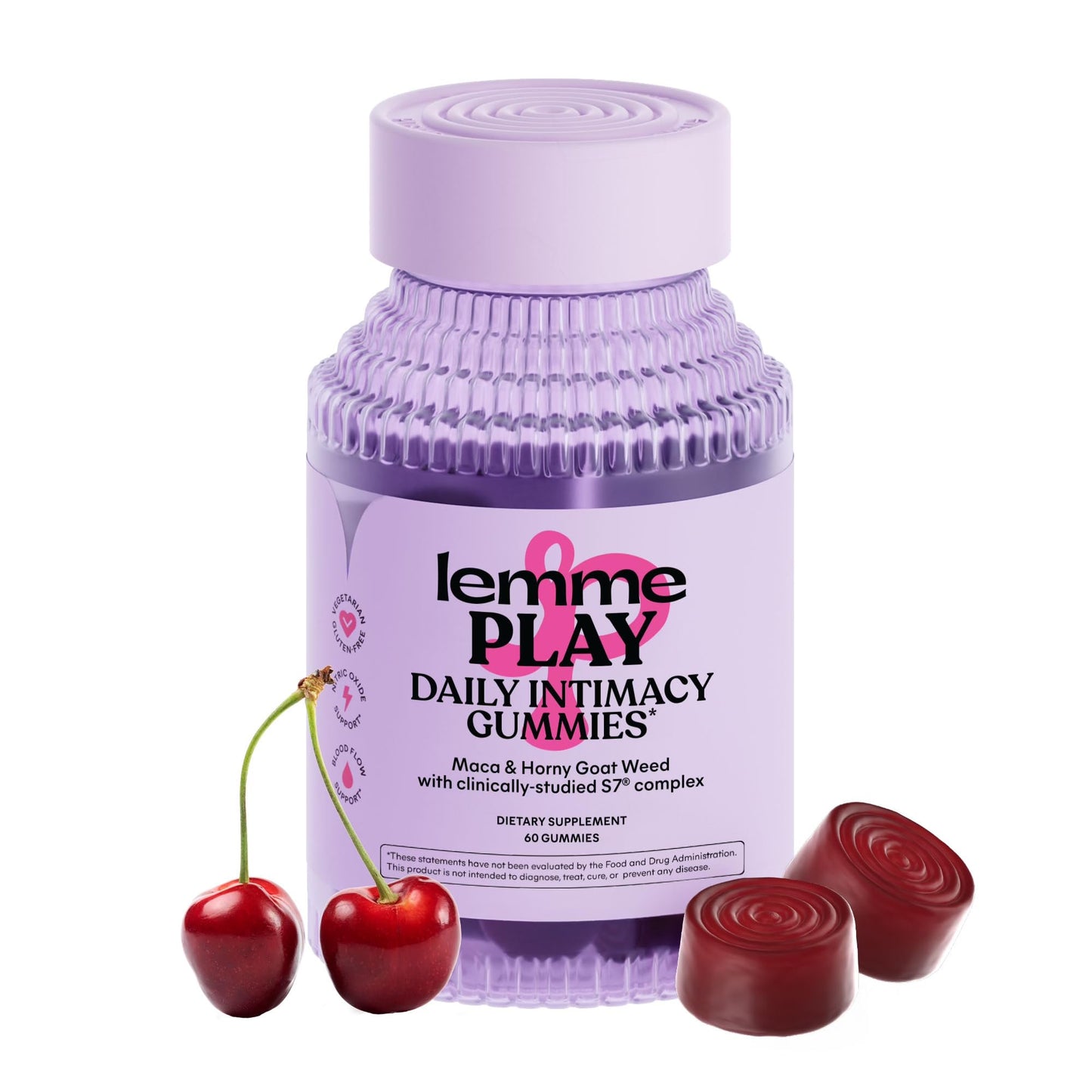 Lemme Play Daily Intimacy Gummies for Women and Men w/Clinically-Studied S7 Nitric Oxide Complex for Healthy Blood Flow - Maple Wellness Supplements