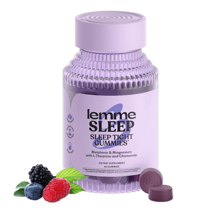Lemme Sleep Gummies with 5mg Melatonin, Elderberry, Magnesium, L-Theanine, Chamomile and Lavender, Drug-Free Nighttime Sleep Aid, - Maple Wellness Supplements