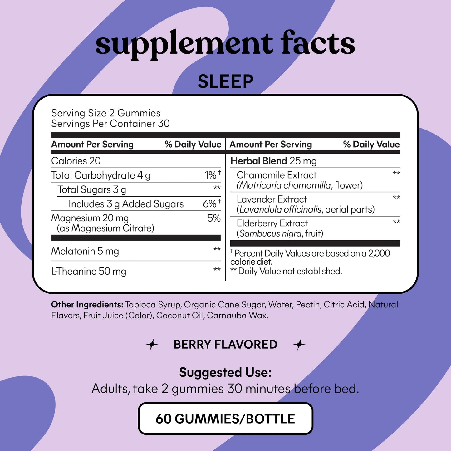 Lemme Sleep Gummies with 5mg Melatonin, Elderberry, Magnesium, L-Theanine, Chamomile and Lavender, Drug-Free Nighttime Sleep Aid, - Maple Wellness Supplements