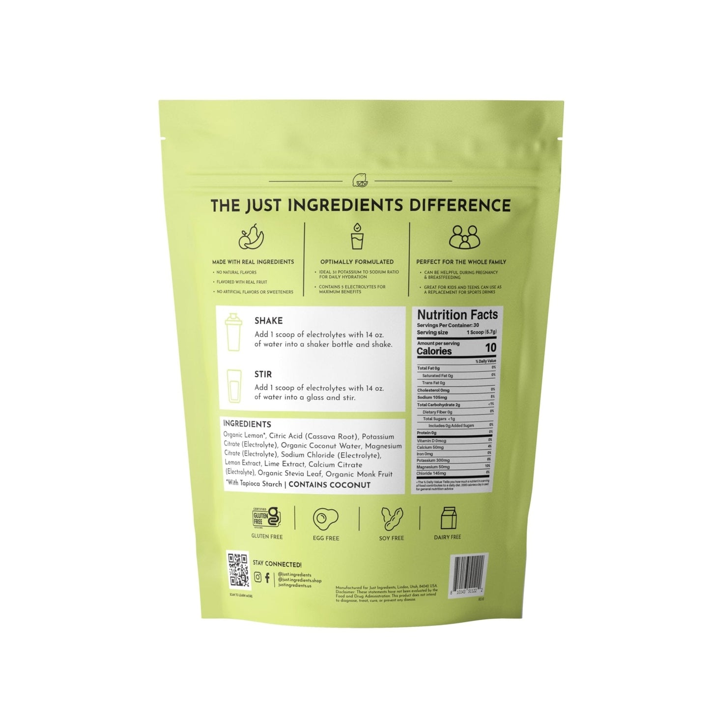 Lemon Lime Electrolytes – 30‑Serving Hydration Drink Mix with Coconut Water, Sea Salt, and Trace Minerals – Supports Energy, Recovery, and Electrolyte Balance* - Maple Wellness Supplements