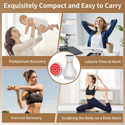 lemonforts Lymphatic Drainage Massager – Portable Cellulite Massage Tool with 19 Intensity Levels for Relaxing Neck, Legs, Arms & Belly - Maple Wellness Supplements