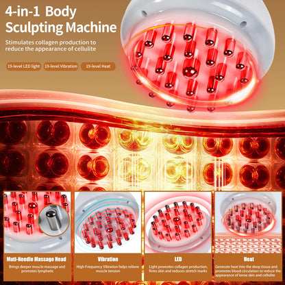 lemonforts Lymphatic Drainage Massager – Portable Cellulite Massage Tool with 19 Intensity Levels for Relaxing Neck, Legs, Arms & Belly - Maple Wellness Supplements