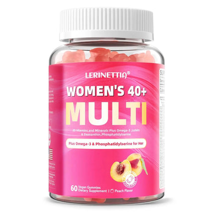 Lerinettia Multivitamin for Women Gummies for 40+ with Omega-3, Niacinamide, B-Complex, Lutein, Iron, Choline, Phosphatidylserine, Vitamin D3 - Maple Wellness Supplements