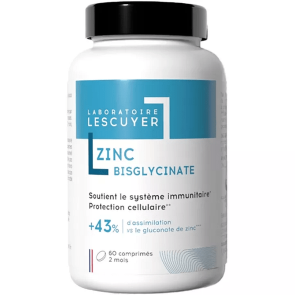 Lescuyer Zinc Bisglycinate Immune System & Cellular Protection 60 tablets - Maple Wellness Supplements