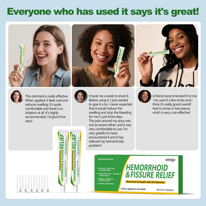 Lesdgo Hemorrhoidal Ointment(2 Pack),Hemorrhoid and Fissure Cream Witch Hazel Maximum Strength Pain Relief,for Itching and Swelling - Maple Wellness Supplements