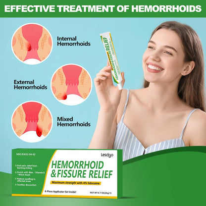 Lesdgo Hemorrhoidal Ointment(2 Pack),Hemorrhoid and Fissure Cream Witch Hazel Maximum Strength Pain Relief,for Itching and Swelling - Maple Wellness Supplements