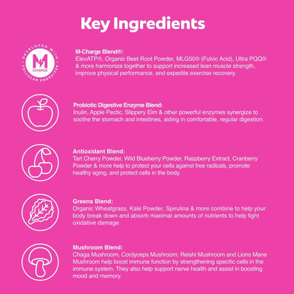 L'Evate You Vitality Daily Greens Powder (28 Servings) 30 Superfoods, 9 Greens - for a Cellular Energy Boost, Powered by M-Charge Complex for All Day Energy (Tart Cherry) - Maple Wellness Supplements
