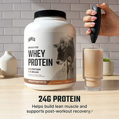 Levels Grass Fed 100% Whey Protein, No GMOs, Chocolate Peanut Butter, 5LB - Maple Wellness Supplements