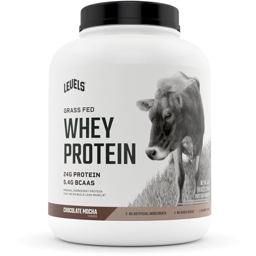 Levels Grass Fed 100% Whey Protein, No Hormones, Chocolate Mocha, 5LB - Maple Wellness Supplements