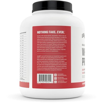 Levels Grass Fed 100% Whey Protein, No Hormones, Strawberry, 5LB - Maple Wellness Supplements