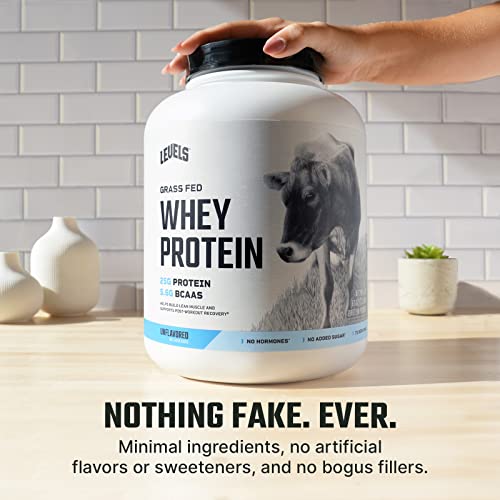 Levels Grass Fed 100% Whey Protein, No Hormones, Unflavored, 5LB - Maple Wellness Supplements