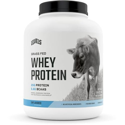 Levels Grass Fed 100% Whey Protein, No Hormones, Unflavored, 5LB - Maple Wellness Supplements