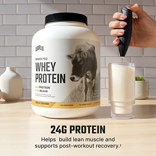 Levels Grass Fed 100% Whey Protein, No Hormones, Vanilla Cinnamon, 5LB - Maple Wellness Supplements