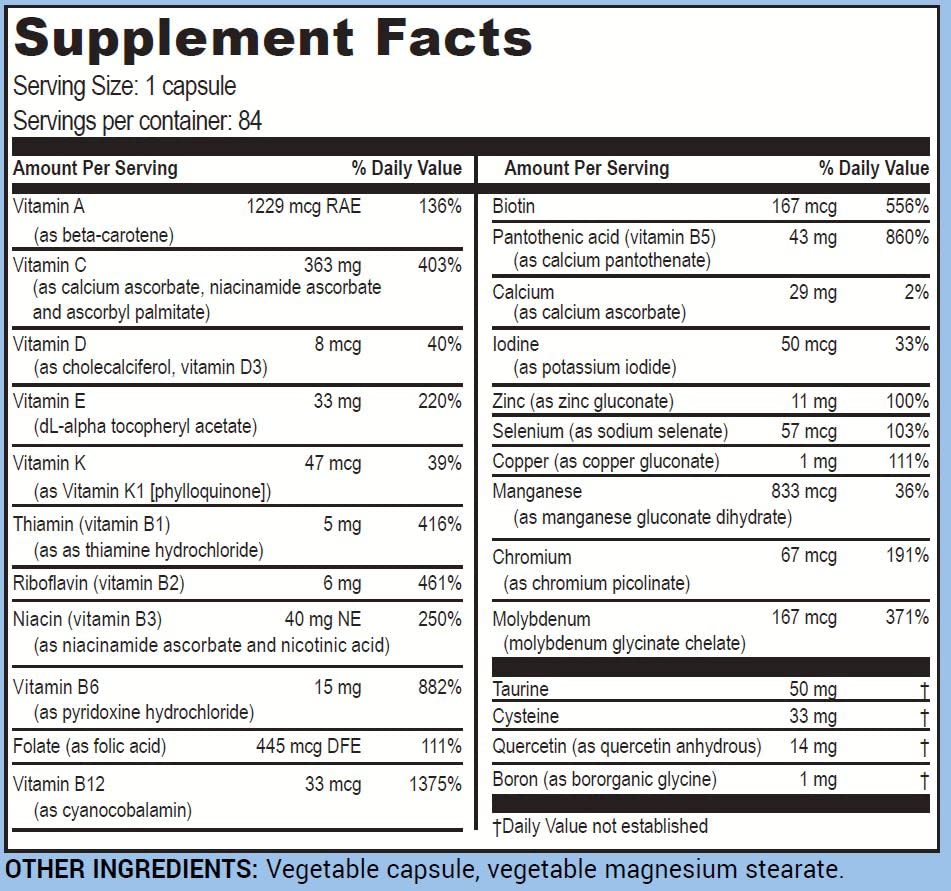 Life Enhancement One-Per-Meal Radical Shield - Multi-Antioxidant, Multivitamin and Multimineral Supplement - 84 Servings - Maple Wellness Supplements